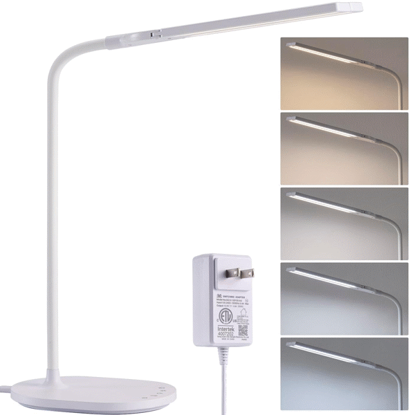 Desk Lamp, Adjustable LED, White