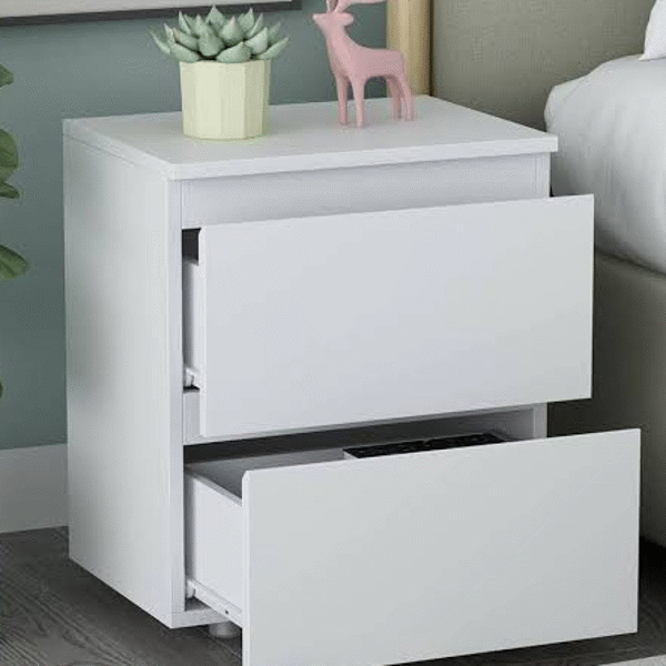 Bedside Table, White, Minimalist, new