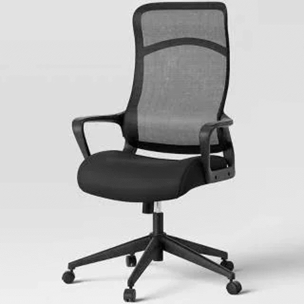 Desk Chair, Padded, Adjustable, Black